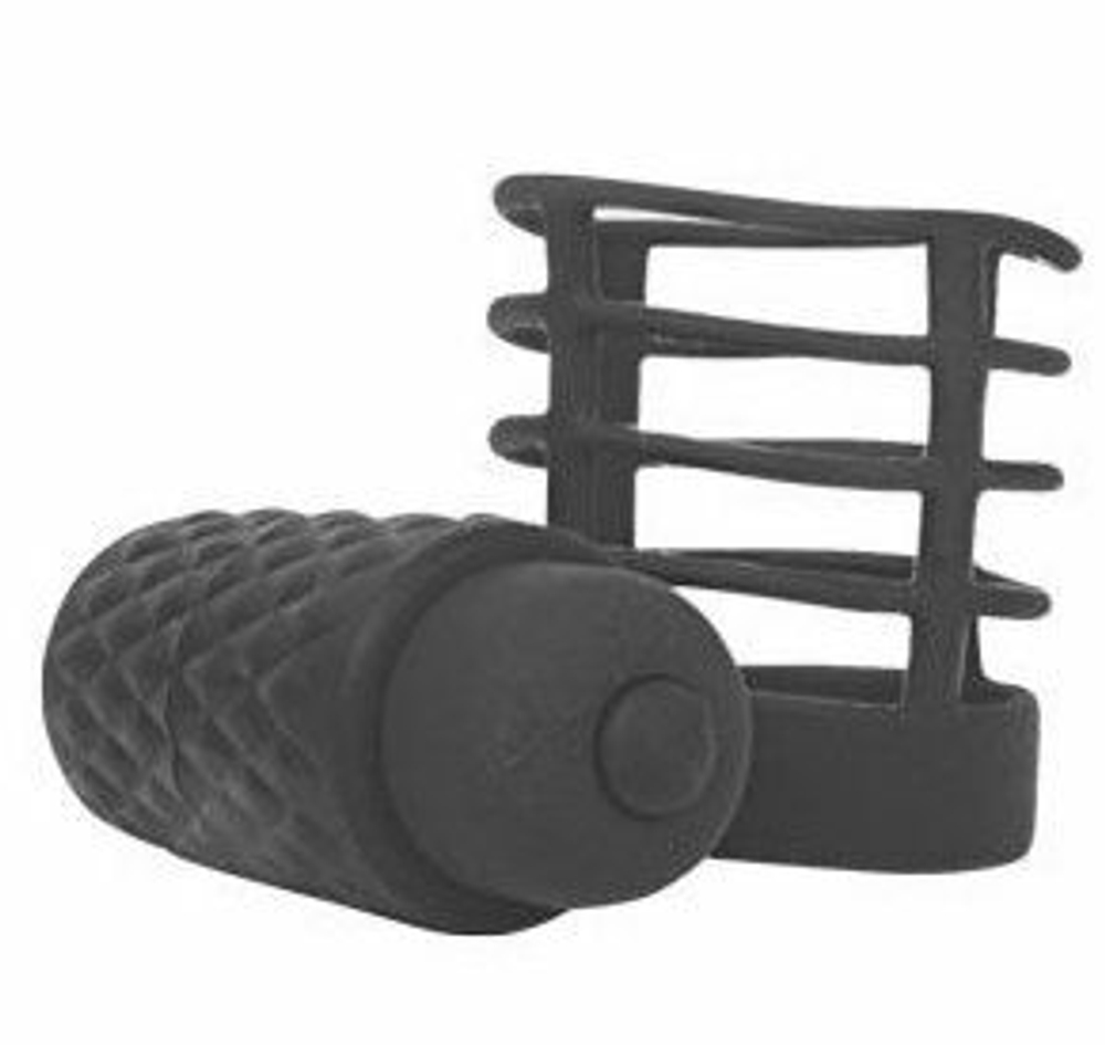 Черная силиконовая вибронасадка на фаллос (Цвет: черный)