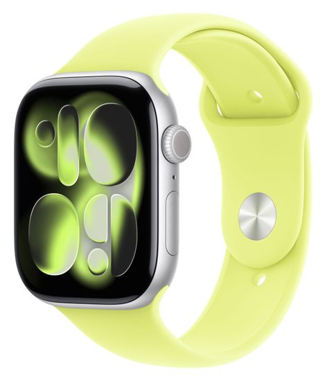 Умные часы Apple Watch Series 11 46 мм Aluminum Серебристый Sport Band Желтый Неон