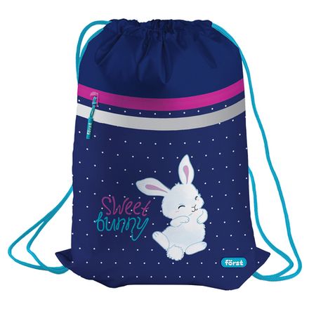 Мешок для обуви 1 отделение, Forst Sweet bunny, 46*35см, сеточка, карман на молнии
