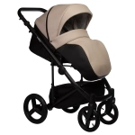 Коляска 2 в 1 Indigo TOUR ECO te 01 (черная кожа+бежевая кожа)