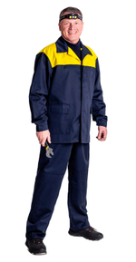 Костюм мужской летний «Свердлова» (куртка+брюки) цв.синий/жёлтый