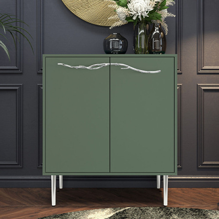 Комод Арт Колор matte Стайл Сильвер с 2 полками Зеленый нефрит матовый