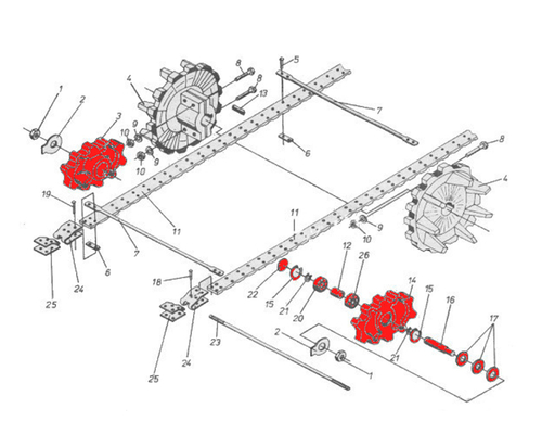 Звездочка встряхивающая (встряхиватель) основного транспортера Anna Z-644