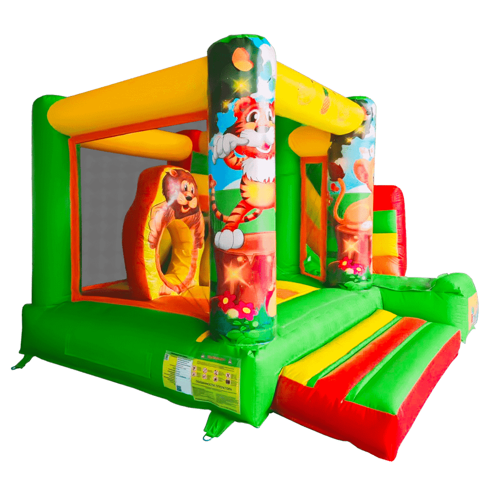 Коммерческий надувной батут "Зверята " 4*3,5*2,5 м