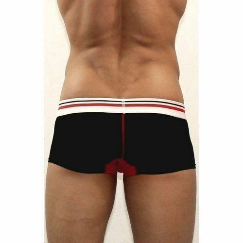 Мужские трусы хипсы черные с красной вставкой Diesel Black DIS0171