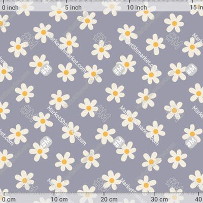 Ромашки. Ретро принт с полевыми цветами by Katerina Daniel 370 DPI