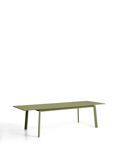 Раздвижной уличный стол Brela из зеленого алюминия, 205(287) x 100 см