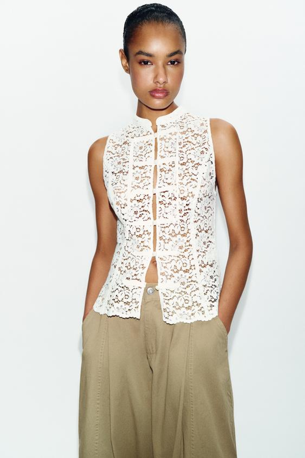 ZARA БРЮКИ-БАЛЛОНЫ С ЗАЩИПАМИ, РЫЖЕВАТО-КОРИЧНЕВЫЙ