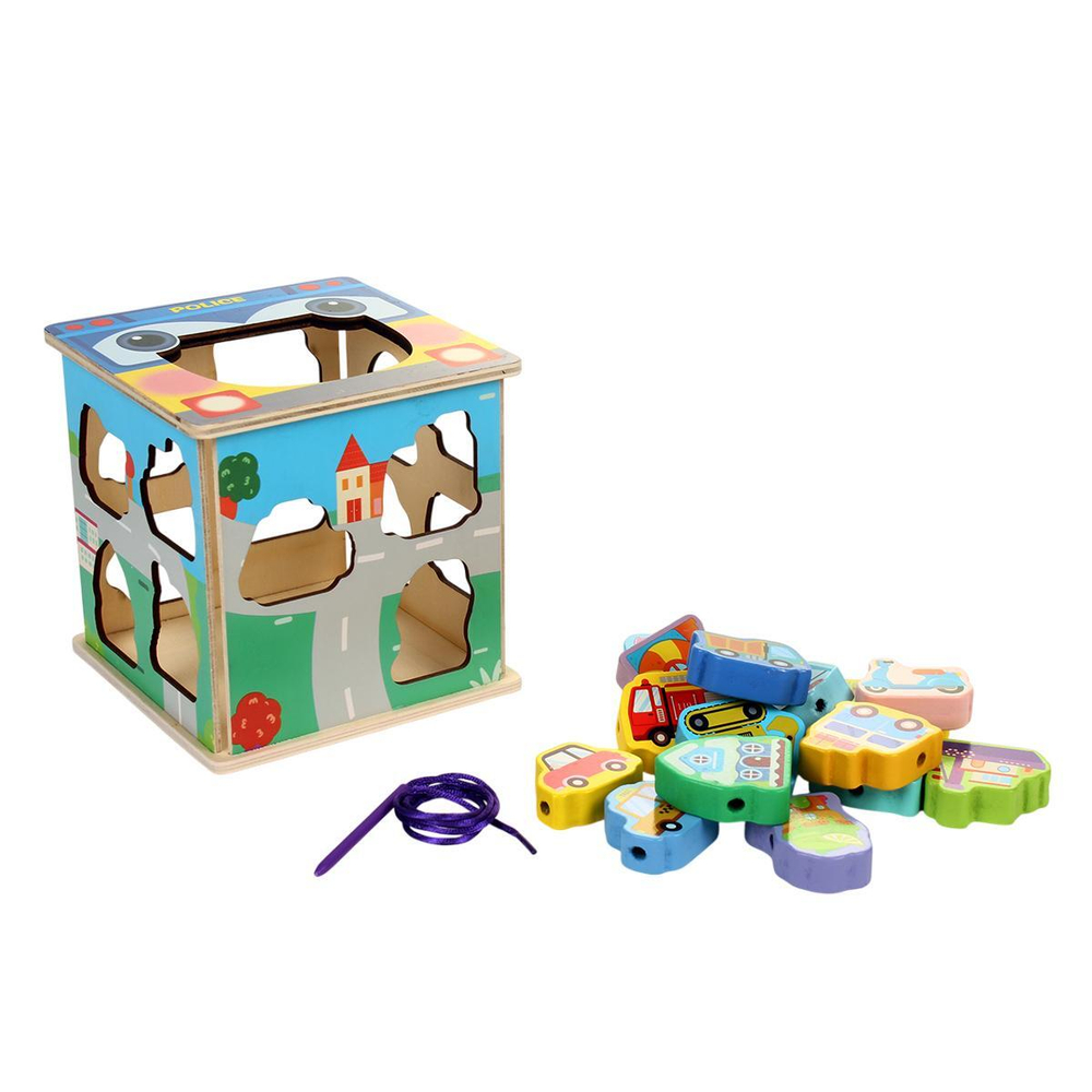 Развивающая игрушка деревянная Сортер обьемный треугольный, коробка C-41835