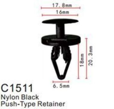 Клипса для крепления внутренней обшивки а/м Фиат/ Фольксваген/ Форд пластиковая (100шт/уп.) Forsage клипса C1511(Fiat/VW/Ford)