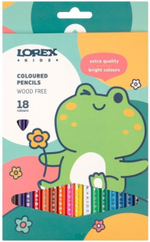 Карандаши 18цв. "Kids" трехгран. корп. пластик карт.уп. (LOREX)