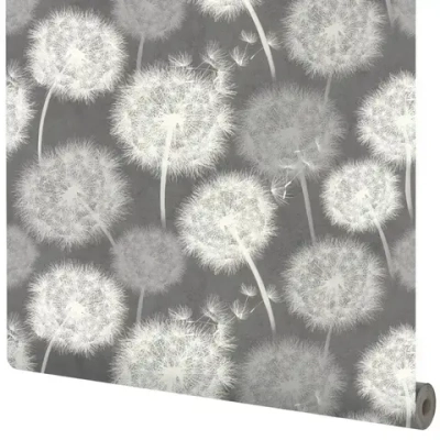 Обои флизелиновые с принтом Растения, графитовые, 10.05 х 1.06 м, надежный