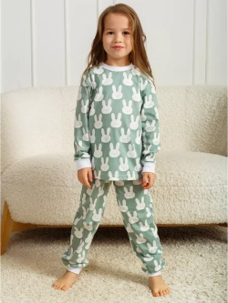 Пижама из натурального хлопка с зайчиками детская