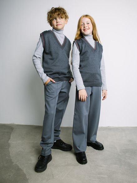 Жилет вязаный "Серый" 7+