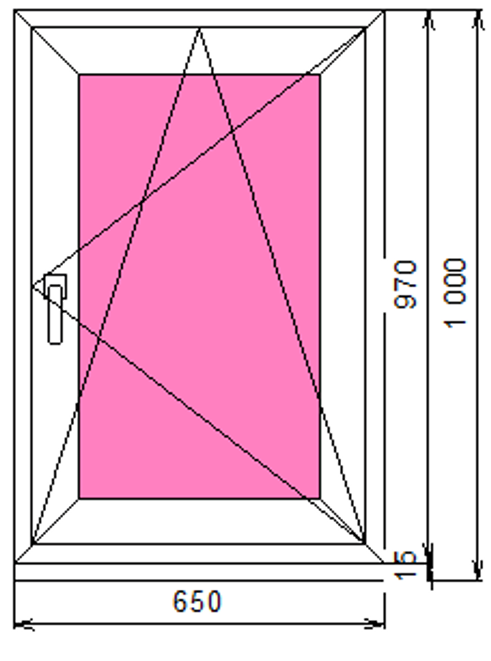 Пластиковое окно 970 х 650 ТермА Эко