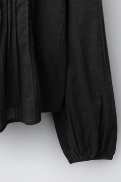 ZARA РУБАШКА В РОМАНТИЧЕСКОМ СТИЛЕ ИЗ РЕЛЬЕФНОЙ ТКАНИ, ЧЕРНЫЙ