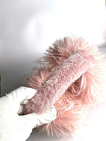 Меховые  наушники "Мех-страус". Тенденция 2025. Теплые уютные  Цвет розовый