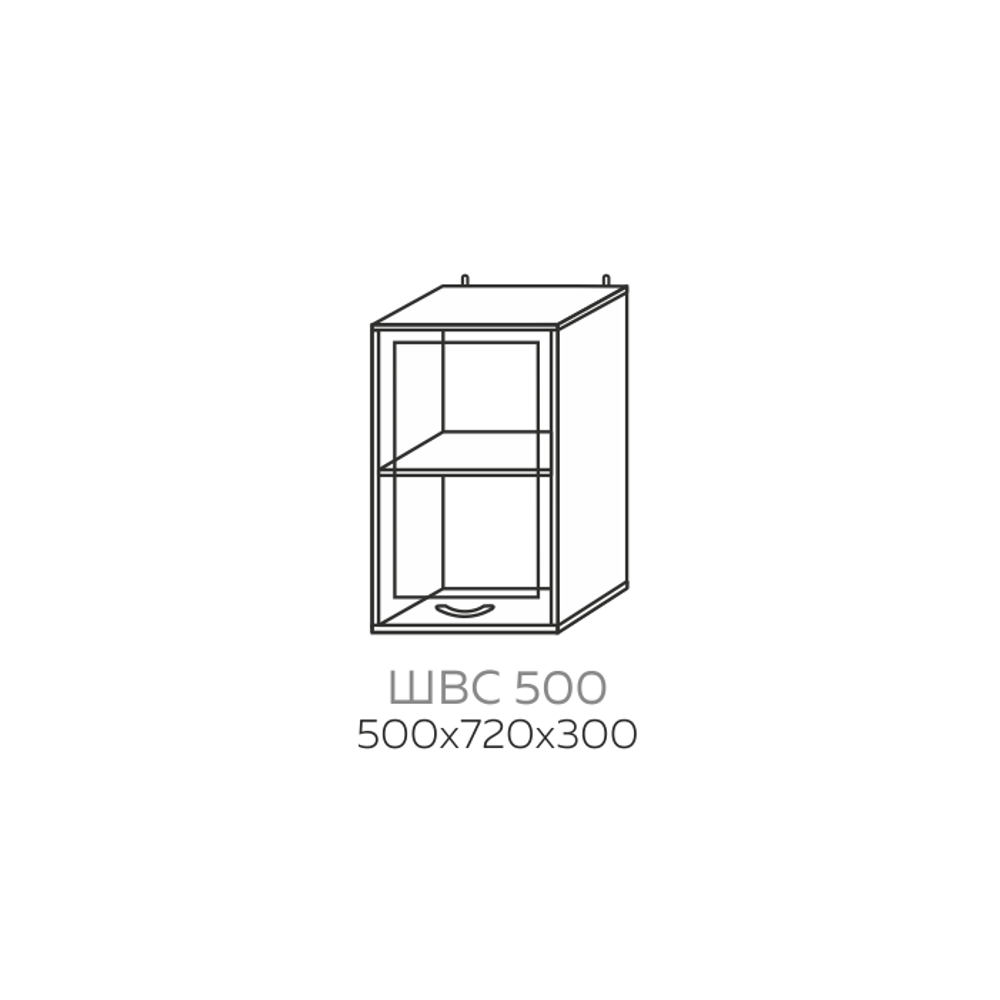 Шкаф верхний со стеклом Павла ШВС 500