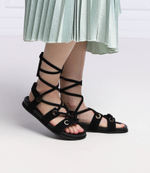 Кожаные босоножки gladiatore TWINSET - черный(221TCT022)