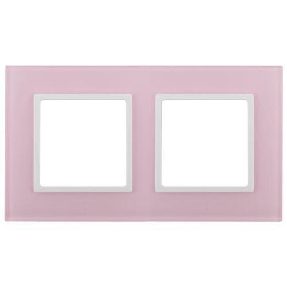 Рамка 2-м 14-5102-30 стекло Elegance роз.+бел. ЭРА Б0034502