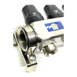 Коллектор из нержавеющей стали для отопления без расходомеров TIM 1" - 3/4" Евроконус - 12 выходов