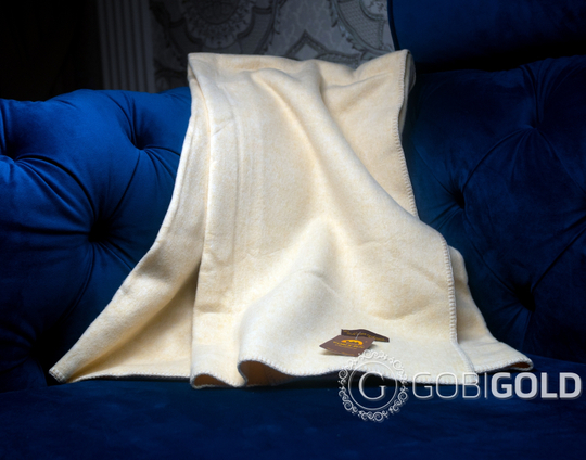 Одеяло детское из 100% верблюжьей шерсти 110х140 см. (GOBI SUN) - белое