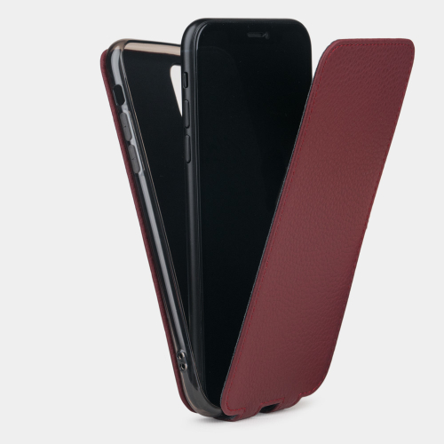 Чехол для iPhone 11 Pro Max из натуральной кожи теленка, бордового цвета