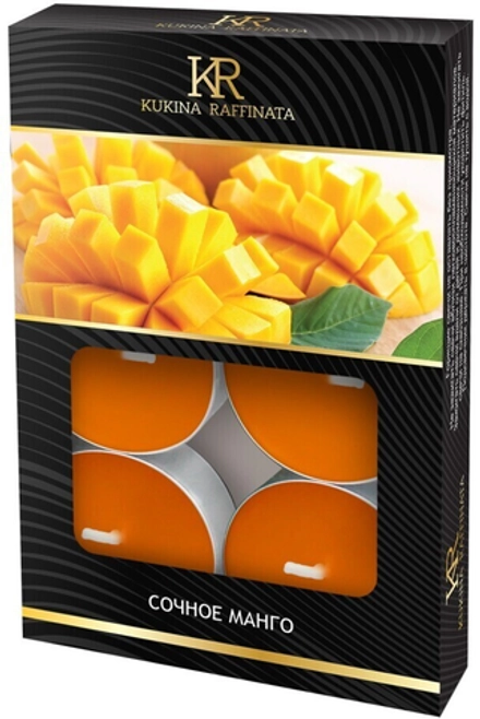 Свеча ароматическая чайная малая 6шт Сочное манго