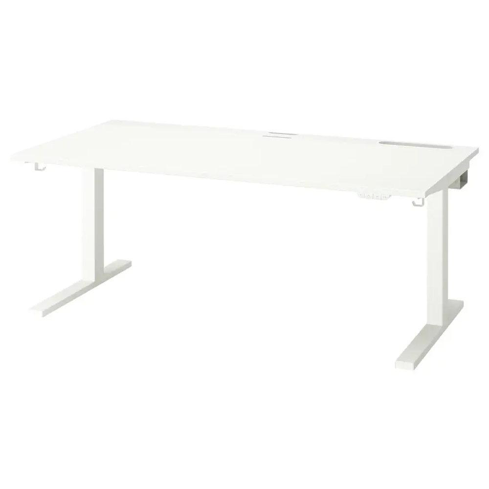 Письменный стол с регулировкой по высоте - IKEA MITTZON/МИТТЗОН ИКЕА, 160х80х62-126 см, белый