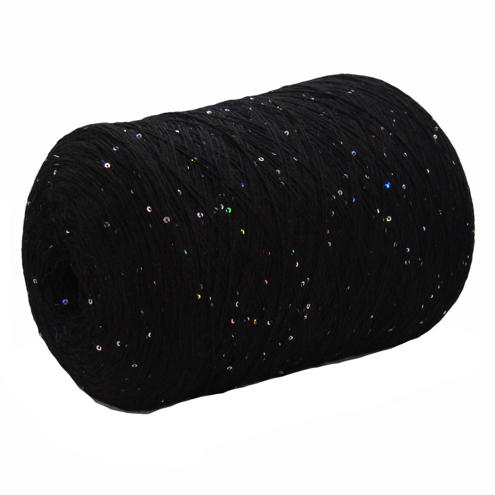 Бобинная пряжа Merino Paillettes (Nero)