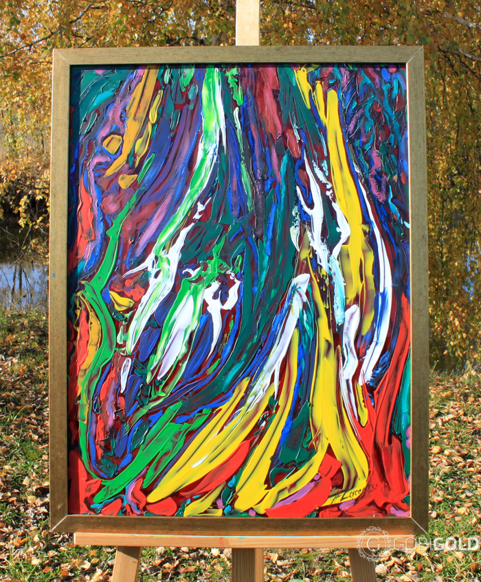 Картина ручной работы "НАДЕЖДА" (абстракция) - 2-х сторонняя