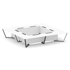 Steel Meet Стол переговорный квадратный KD-PR.B.SP-20K2 Белый Бриллиант/Металл Антрацит 4000*4000*75