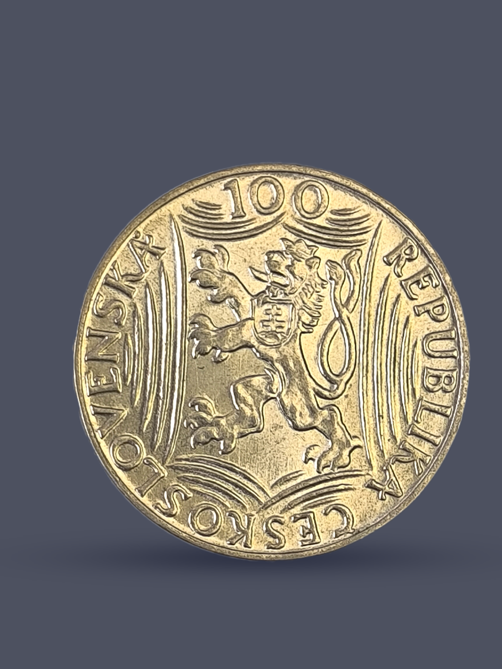 Монета 100 крон 1949 "70 лет Иосифу Сталину" Чехословакия