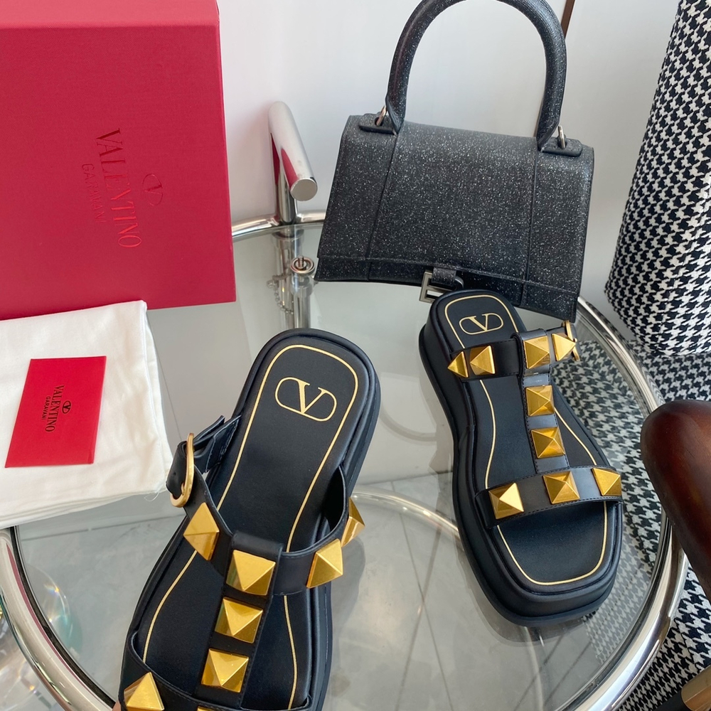 Valentino Roman Stud Slide Sandal