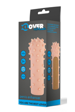 Удлиняющая и расширяющая насадка на пенис с пупырышками Xlover (вторая кожа) (Цвет: телесный)