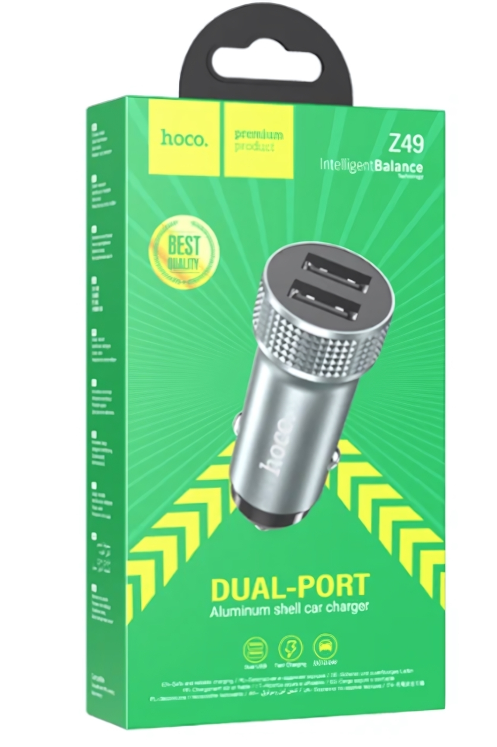 Автомобильное зарядное устройство HOCO Z49 2.4A 2xUSB Metal Gray