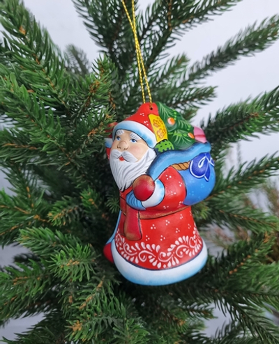 Дед мороз ёлочная игрушка из фарфора