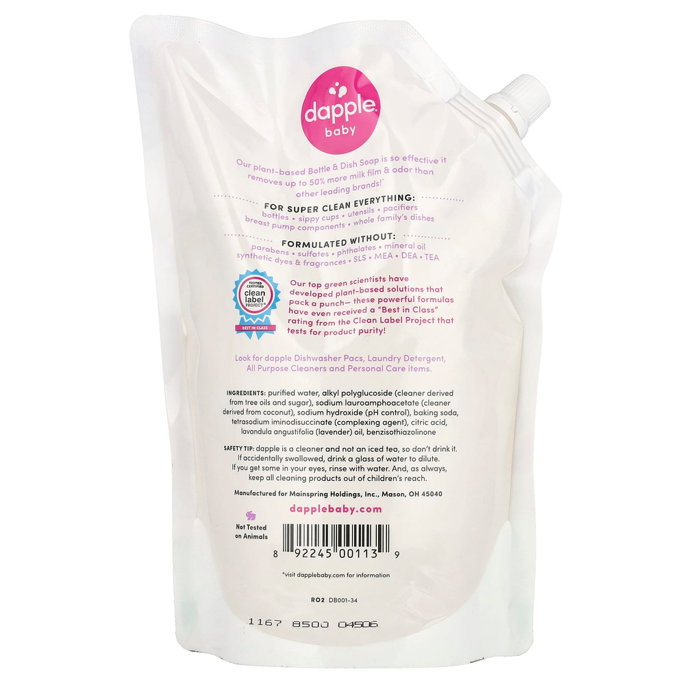 Dapple Baby, Мыло для бутылочек и посуды, сладкая лаванда, 1 л (34 жидк. унц.)