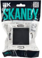 SKANDY Розетка 2-местная с заземлением с защитными шторками 16А в сборе SK-R07T титан IEK