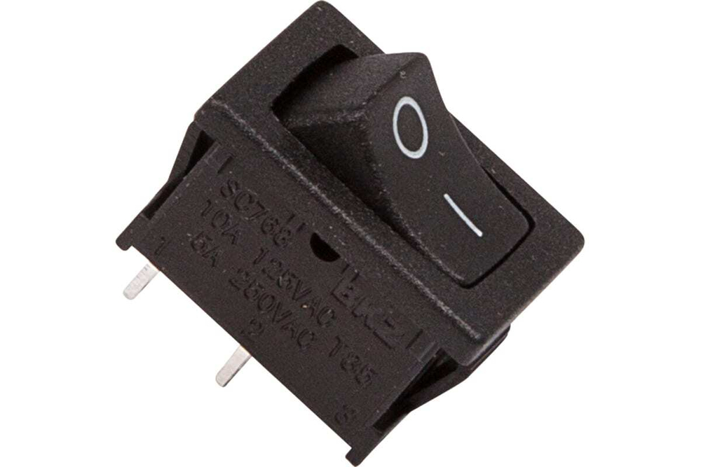 Клавишный выключатель REXANT 250v 6а (2с) on-off черный mini (rwb-201, sc-768) 36-2110