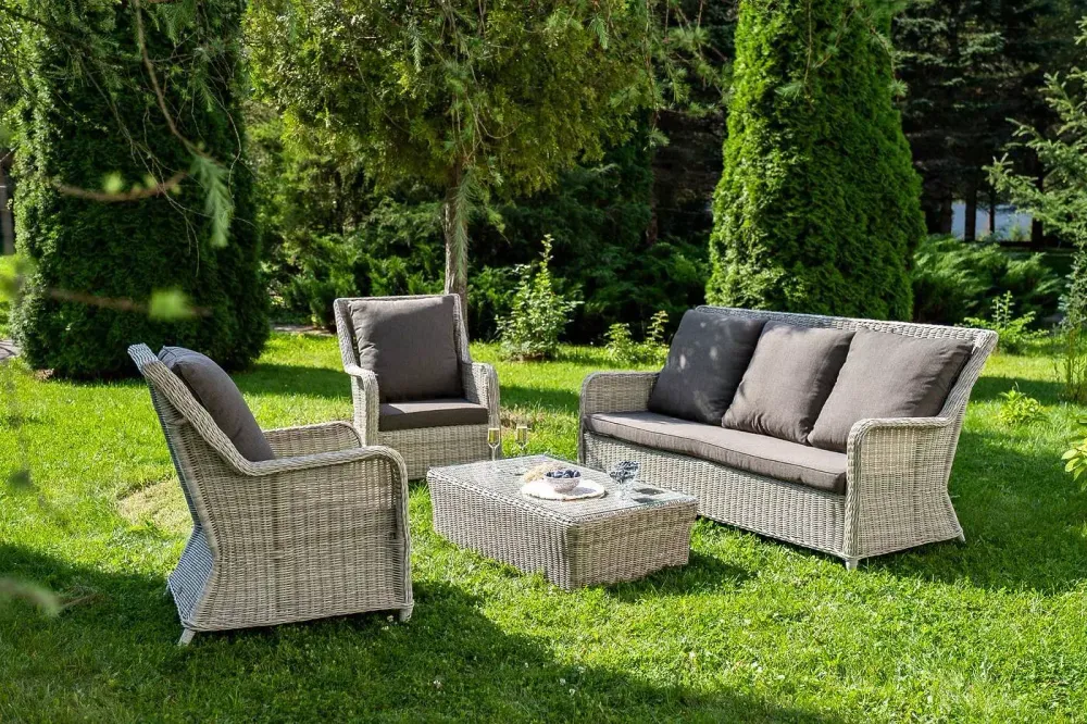 "Гляссе" лаунж-зона из искусственного ротанга, цвет бежевый