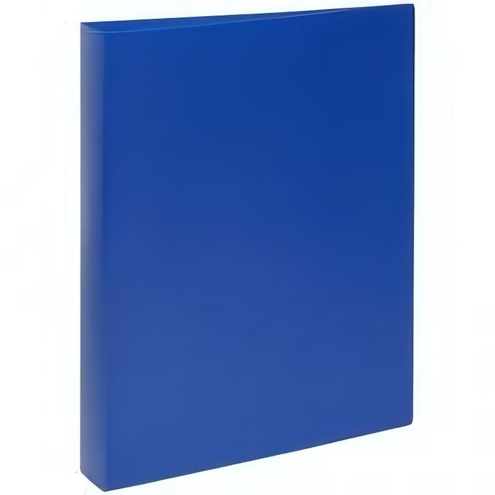 Папка А4 на 4х кольцах 40мм, 500мкм, пластик, синяя (Стамм)