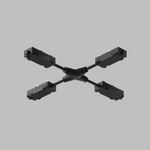 TR2116-BK Гибкий Х-образный, электрический коннектор трека SMART, черный