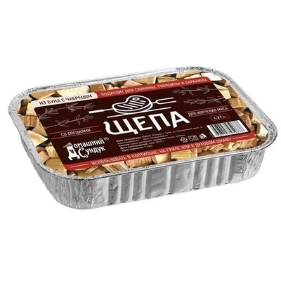 Щепа "Домашний Сундук" для копчения МЯСА со специями в лотке (бук с чабрецом) 1,27л ДС-255