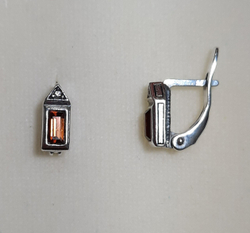 "Иран" серьги в серебряном покрытии из коллекции "Нимфа" от Jenavi с английским замком