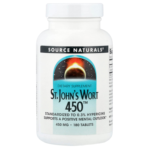 Source Naturals, Зверобой 450 ™, 450 мг, 180 таблеток