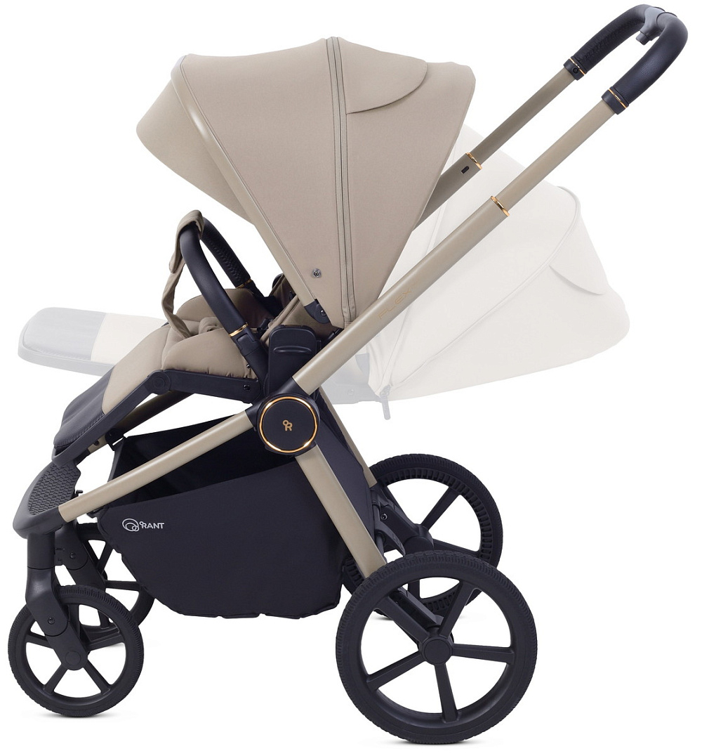 Детская коляска Rant Flex Therm Soft 3 в 1 с автокреслом Evomax Grey Sandy Beige
