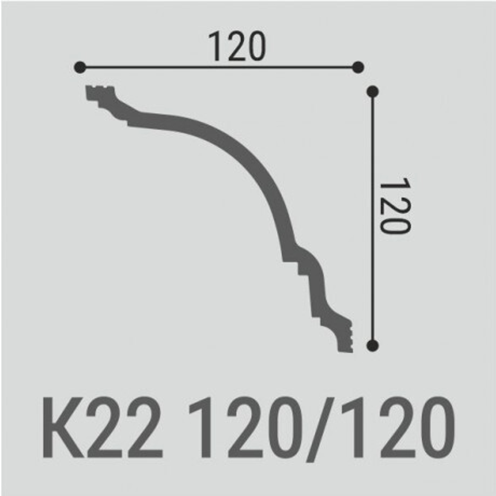 Карниз потолочный К22 120-120