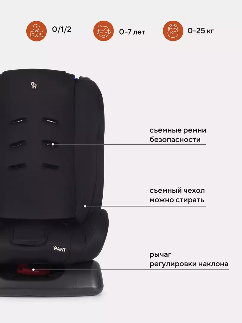 Автокресло RANT basic ZY19 "Rally" группа 0+-1-2 (0-25 кг)