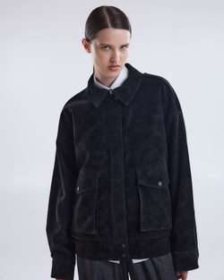 Куртка из искусственной замши с утеплителем черный